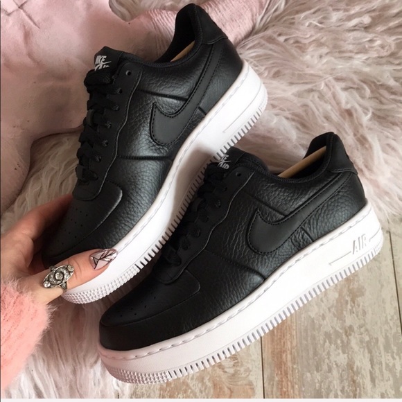 NWT Nike Air Force 1 upstep Black Leather - Picture 6 of 8